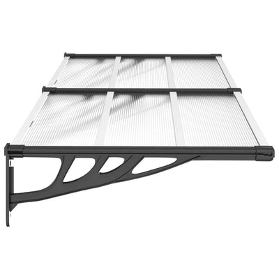 Door Canopy Black and Transparent 199x90 cm Polycarbonate