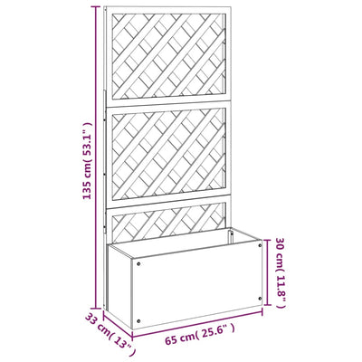 Trellis Planter Grey 65x33x135 cm WPC