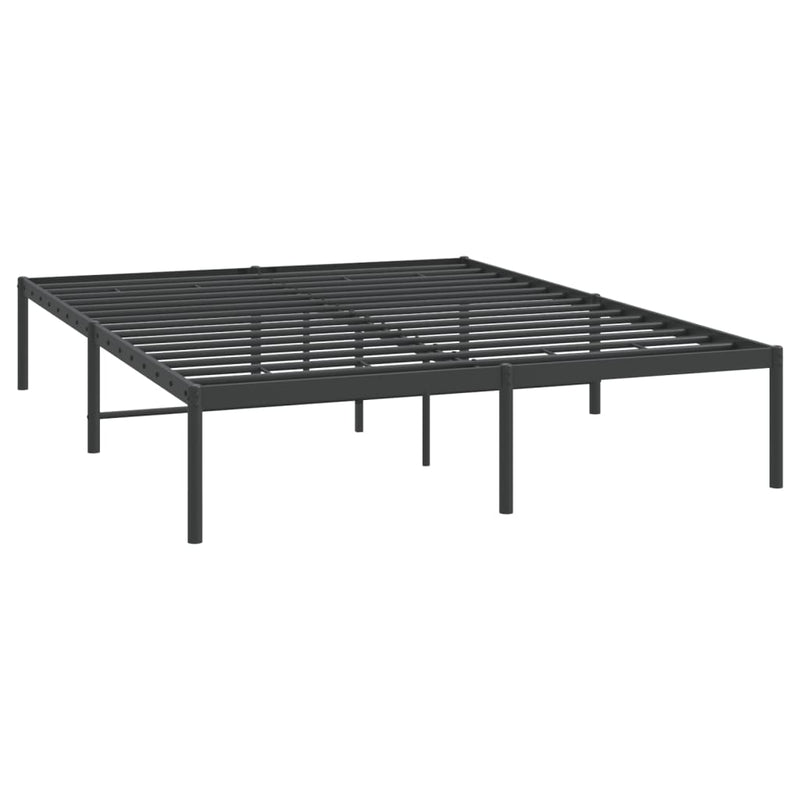 Metal Bed Frame without Mattress Black 150x200 cm