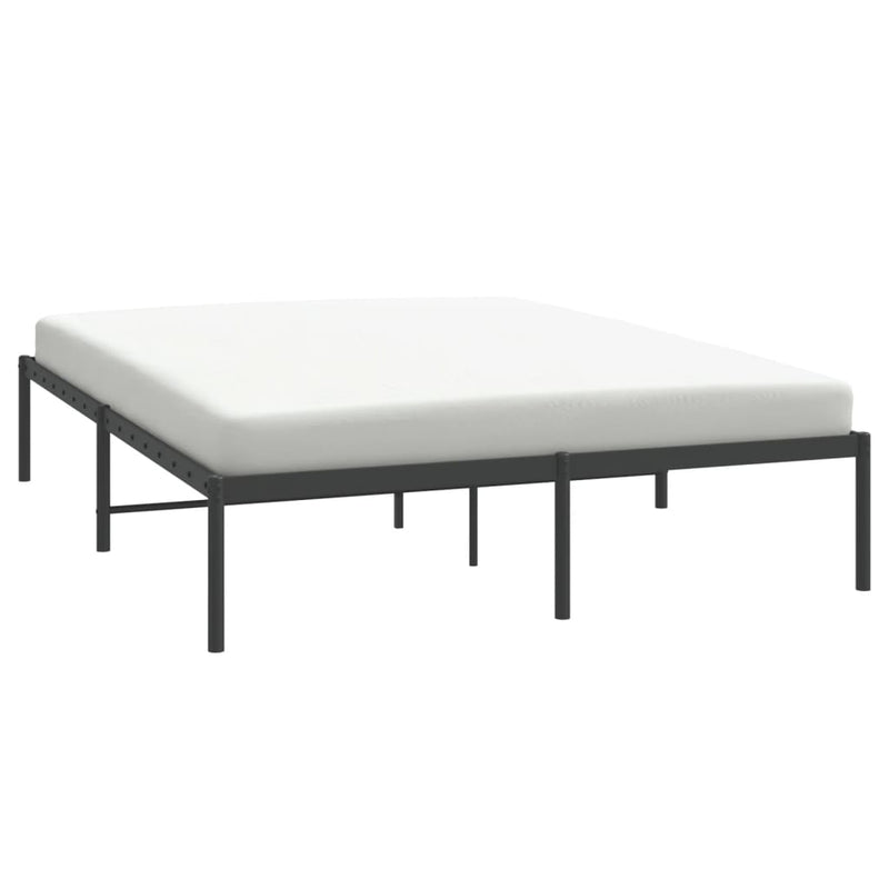 Metal Bed Frame without Mattress Black 150x200 cm