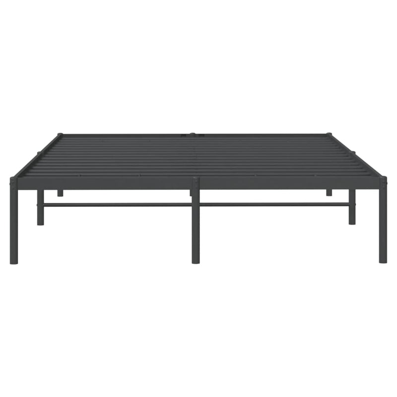 Metal Bed Frame without Mattress Black 150x200 cm