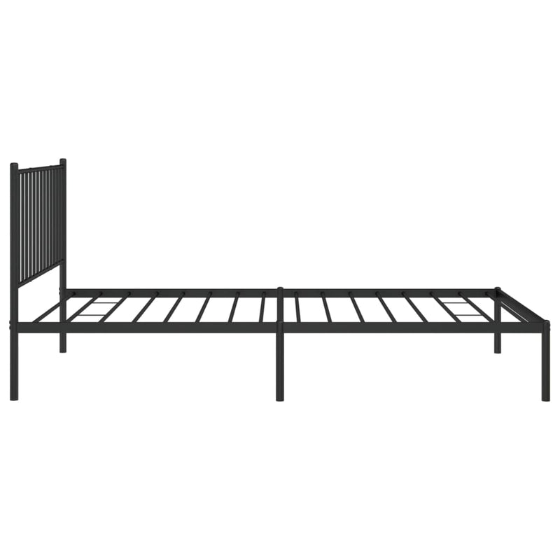 Metal Bed Frame without Mattress with Headboard Black 107x203 cm King Single