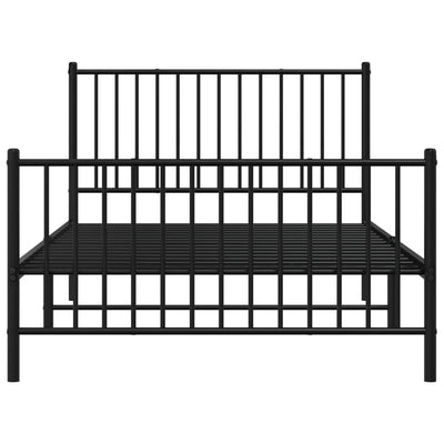 Metal Bed Frame without Mattress with Footboard Black 107x203 cm King Single