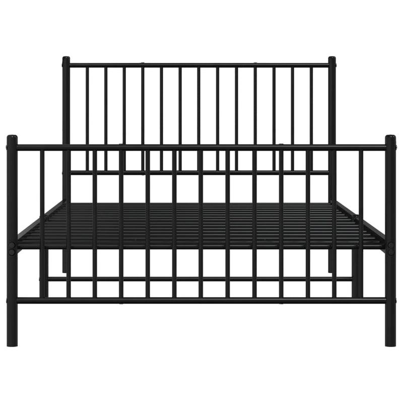 Metal Bed Frame without Mattress with Footboard Black 107x203 cm King Single