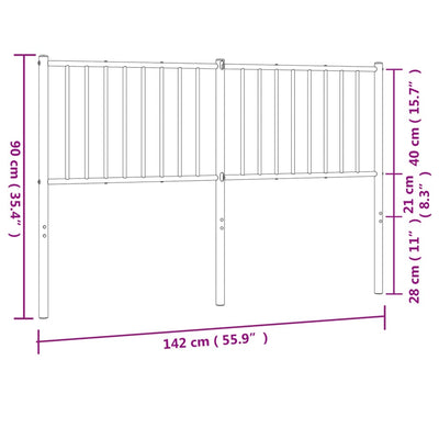 Metal Headboard Black 137 cm Double