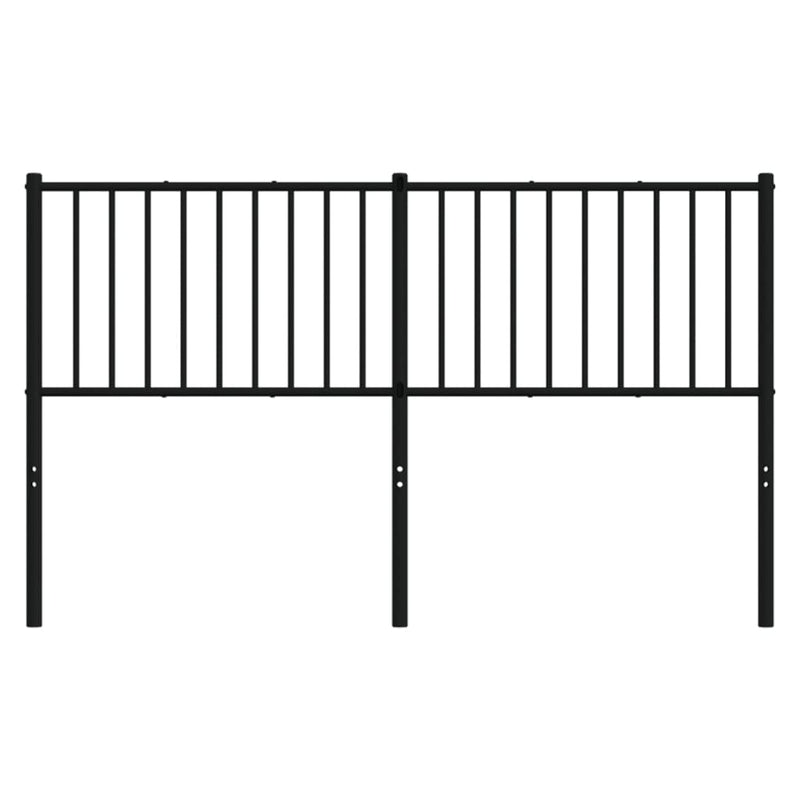 Metal Headboard Black 152 cm Queen