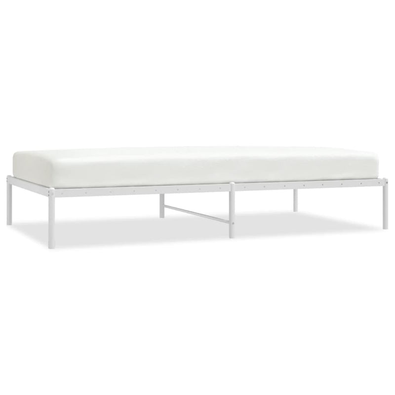 Metal Bed Frame without Mattress White 107x203 cm King Single