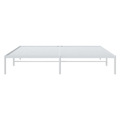 Metal Bed Frame without Mattress White 183x203 cm King