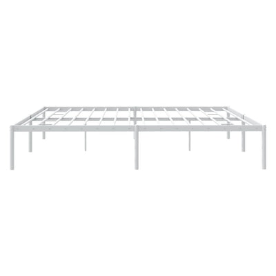 Metal Bed Frame without Mattress White 183x203 cm King