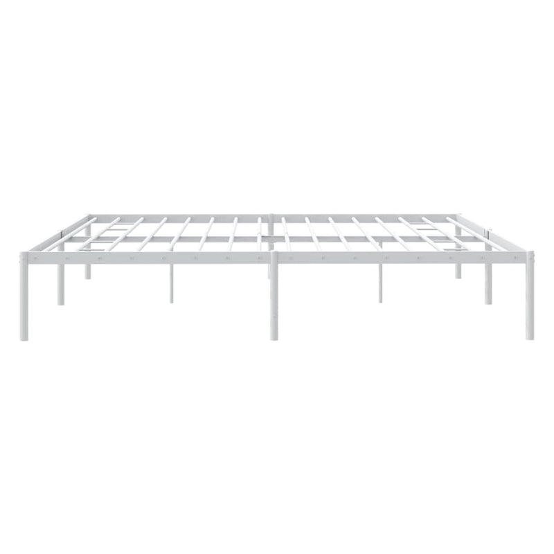 Metal Bed Frame without Mattress White 183x203 cm King