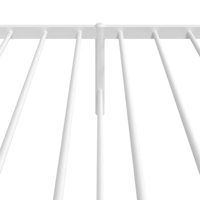 Metal Bed Frame without Mattress with Headboard White 107x203 cm King Single