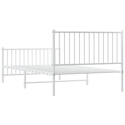 Metal Bed Frame without Mattress with Footboard White 107x203 cm King Single