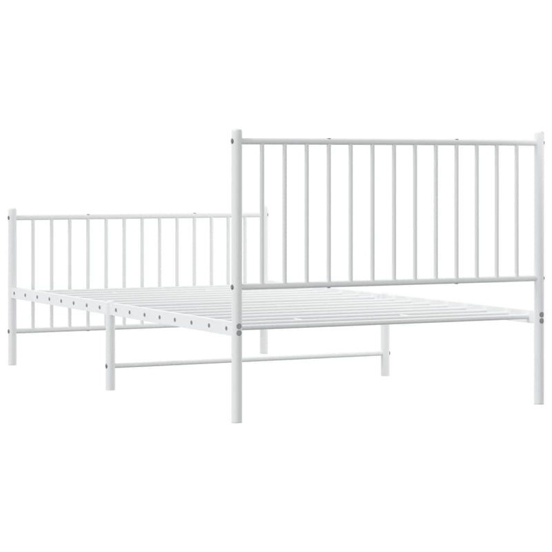 Metal Bed Frame without Mattress with Footboard White 107x203 cm King Single