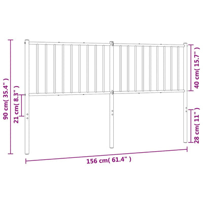 Metal Headboard White 152 cm Queen