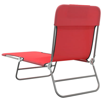 Folding Sun Loungers 2 pcs Red Textilene and Steel