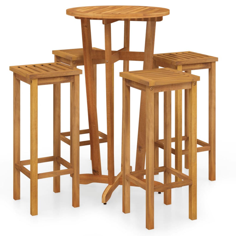 5 Piece Garden Bar Set Solid Wood Acacia