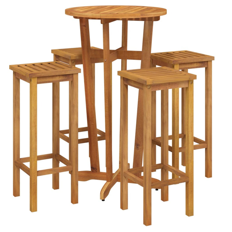 5 Piece Garden Bar Set Solid Wood Acacia