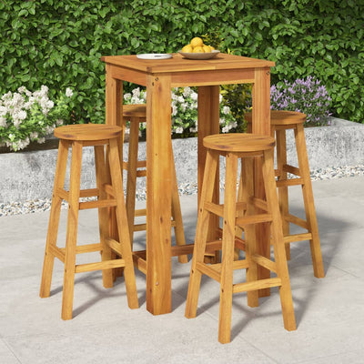 5 Piece Garden Bar Set Solid Wood Acacia