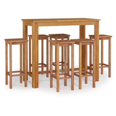 7 Piece Garden Bar Set Solid Wood Acacia