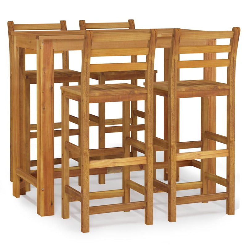 5 Piece Garden Bar Set Solid Wood Acacia