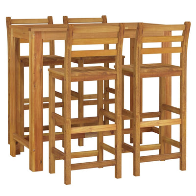 5 Piece Garden Bar Set Solid Wood Acacia