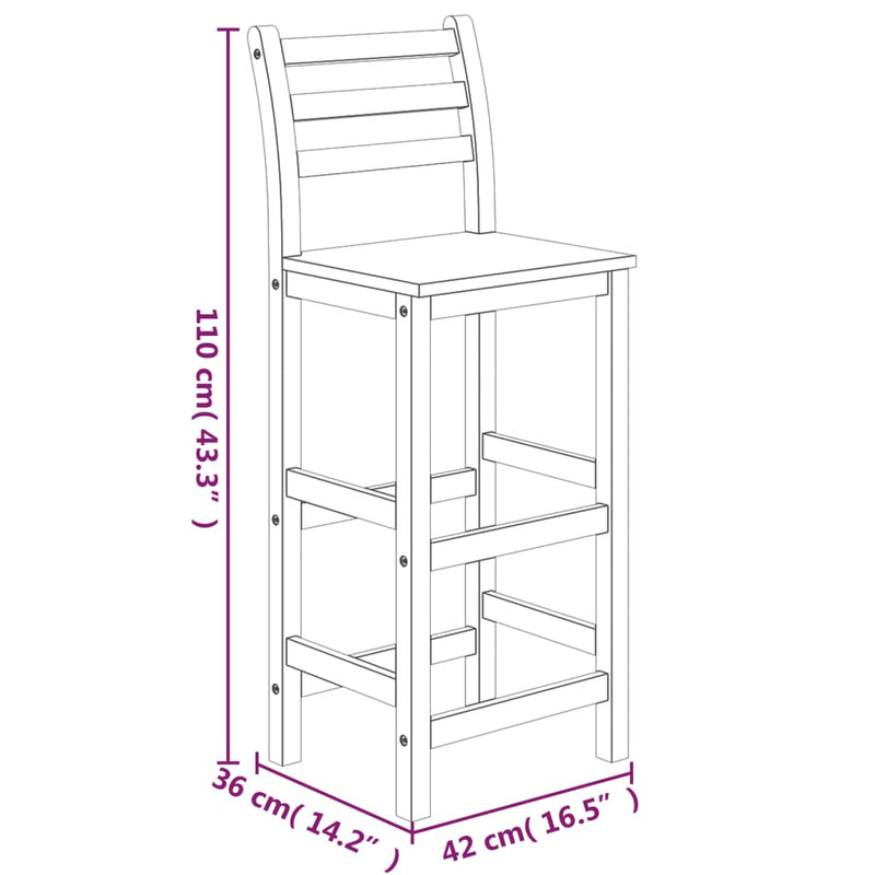 5 Piece Garden Bar Set Solid Wood Acacia