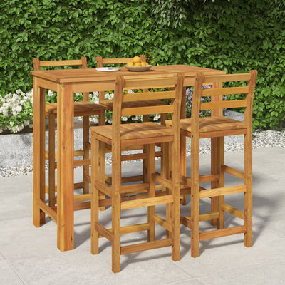 5 Piece Garden Bar Set Solid Wood Acacia