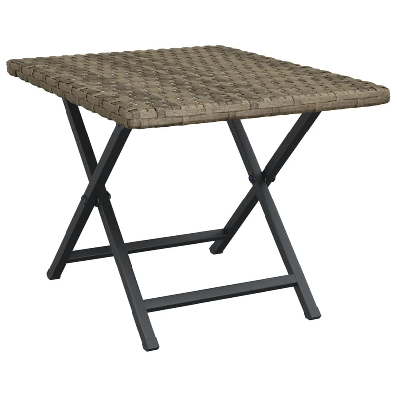 Folding Table Grey 45x35x32 cm Poly Rattan