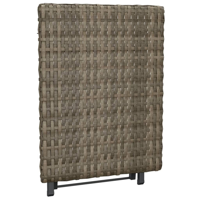 Folding Table Grey 45x35x32 cm Poly Rattan