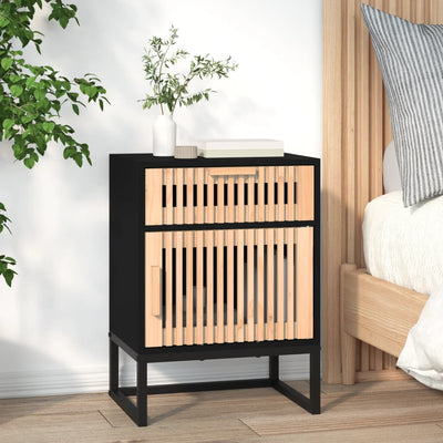 Bedside Cabinets 2 pcs Black 40x30x55.5 cm Engineered Wood&Iron