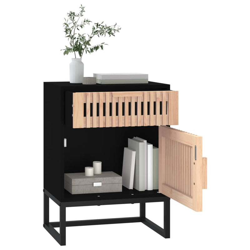 Bedside Cabinets 2 pcs Black 40x30x55.5 cm Engineered Wood&Iron