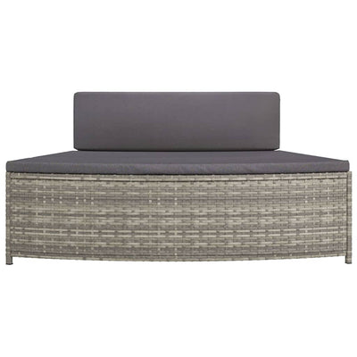 Spa Benches with Cushions 2 pcs Grey Poly Rattan