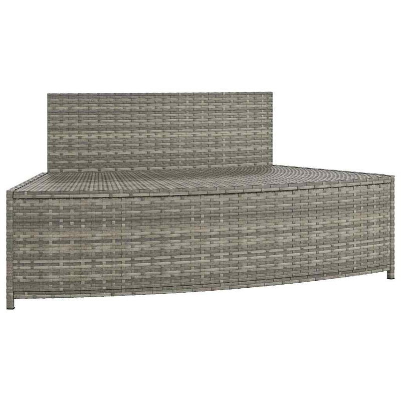 Spa Benches with Cushions 2 pcs Grey Poly Rattan