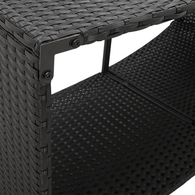 Storage Shelves 2 pcs Black Poly Rattan