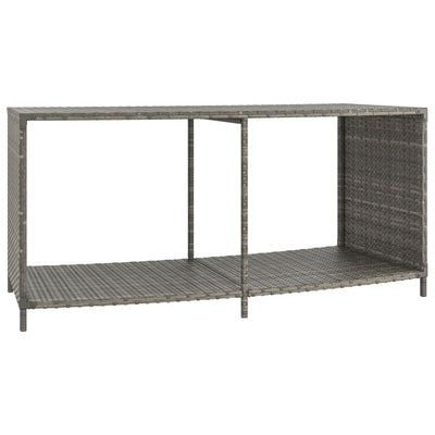 Storage Shelves 2 pcs Grey Poly Rattan