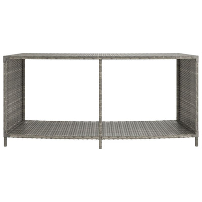 Storage Shelves 2 pcs Grey Poly Rattan