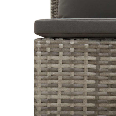2 Piece Garden Lounge Set with Cushions Grey Poly Rattan