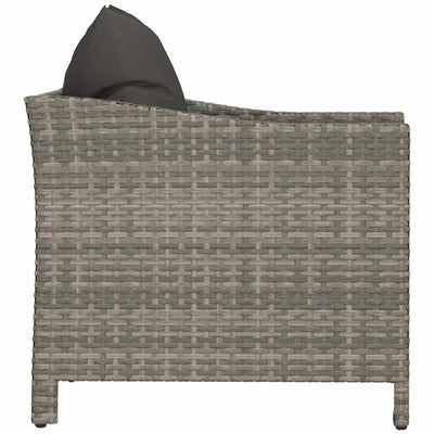 Garden Armchair with Cushion Grey Poly Rattan