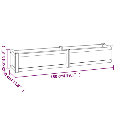 Raised Bed 150x30x25 cm Solid Wood Teak