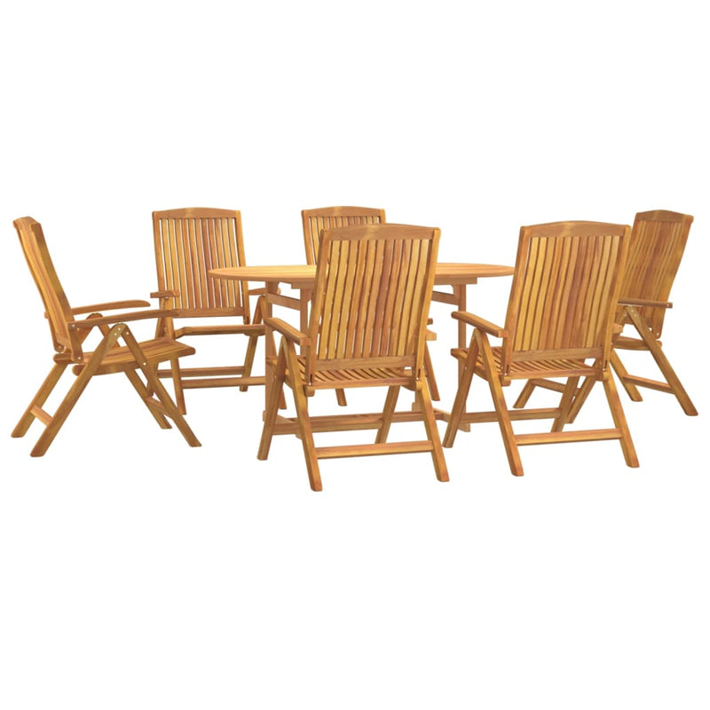 7 Piece Garden Dining Set Solid Wood Teak