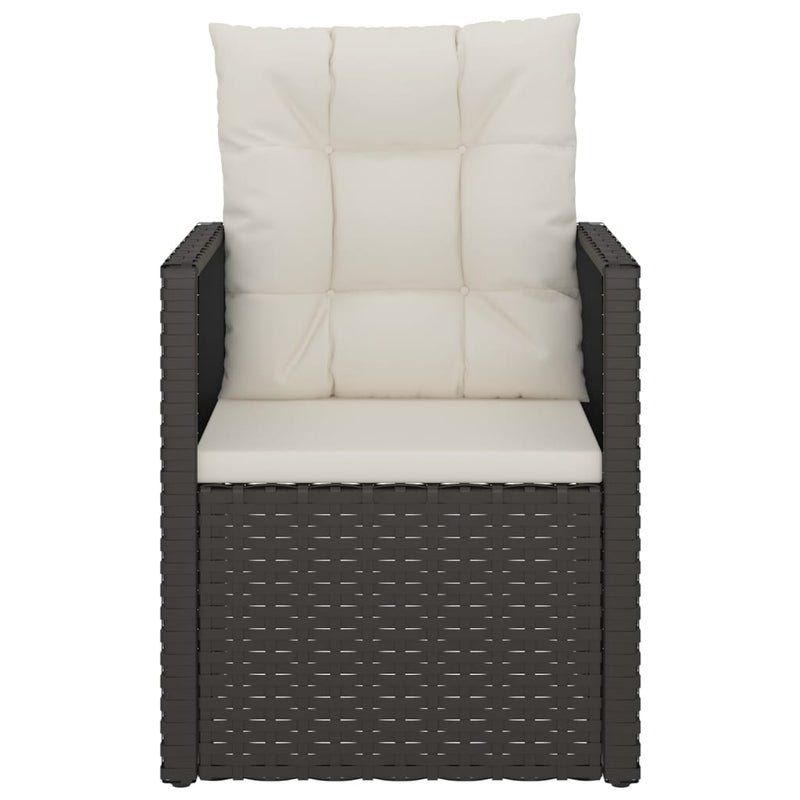 Garden Armchair with Cushions Black Poly Rattan