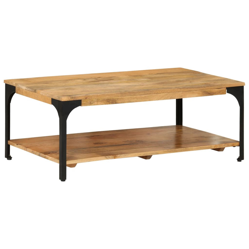 2-Layer Coffee Table 100x55x38 cm Solid Wood Mango and Steel