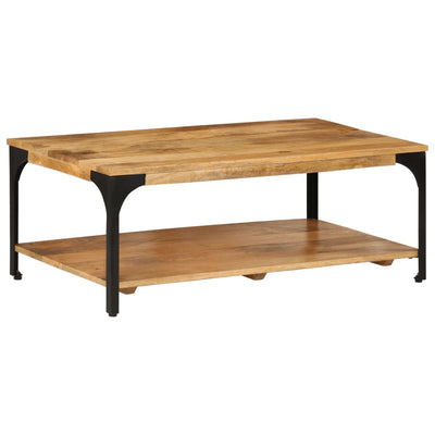 2-Layer Coffee Table 100x55x38 cm Solid Wood Mango and Steel