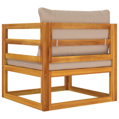 Garden Chair with Taupe Cushions Solid Wood Acacia