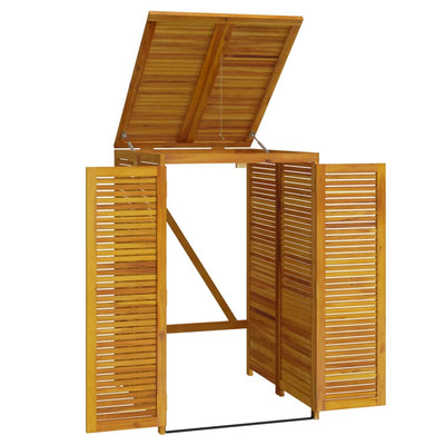 Single Garbage Bin Shed 70x89x117 cm Solid Wood Acacia