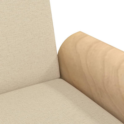 Sofa Bed with Armrests Cream Fabric