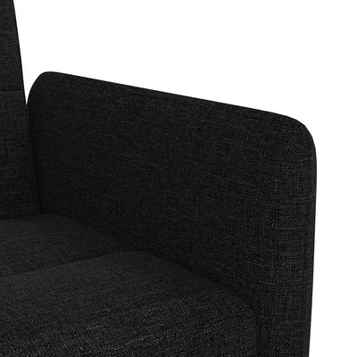 Sofa Bed with Cup Holders Black Fabric