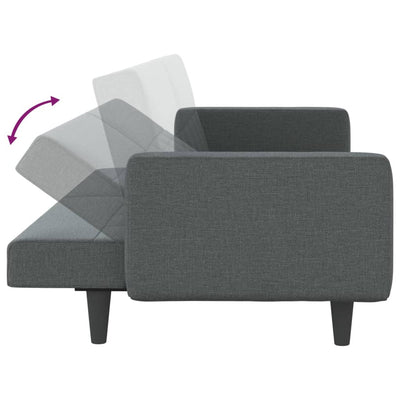 Sofa Bed with Cushions Dark Grey Fabric