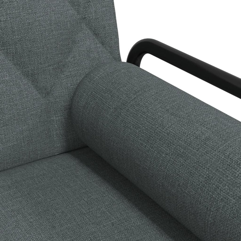 Sofa Bed with Armrests Dark Grey Fabric