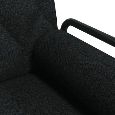 Sofa Bed with Armrests Black Fabric